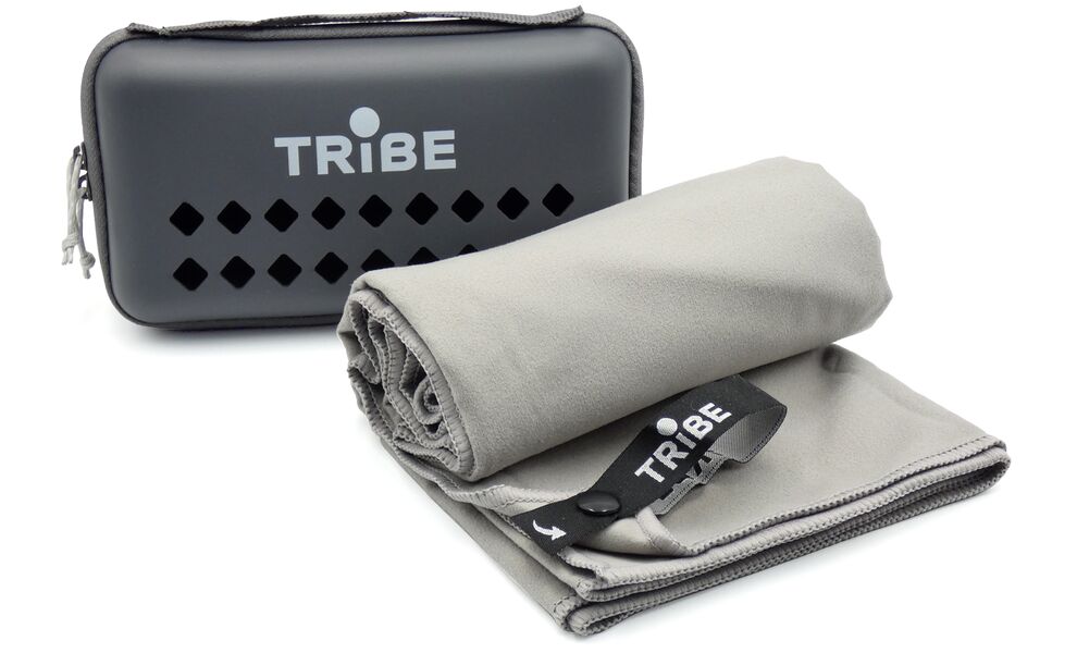 Швидкосохнучий рушник з мікрофібри з чохлом Tribe Pocket Towel - XL (Grey), 150x75 см, Тип розміру: XL, Колір: Grey, зображення 5
