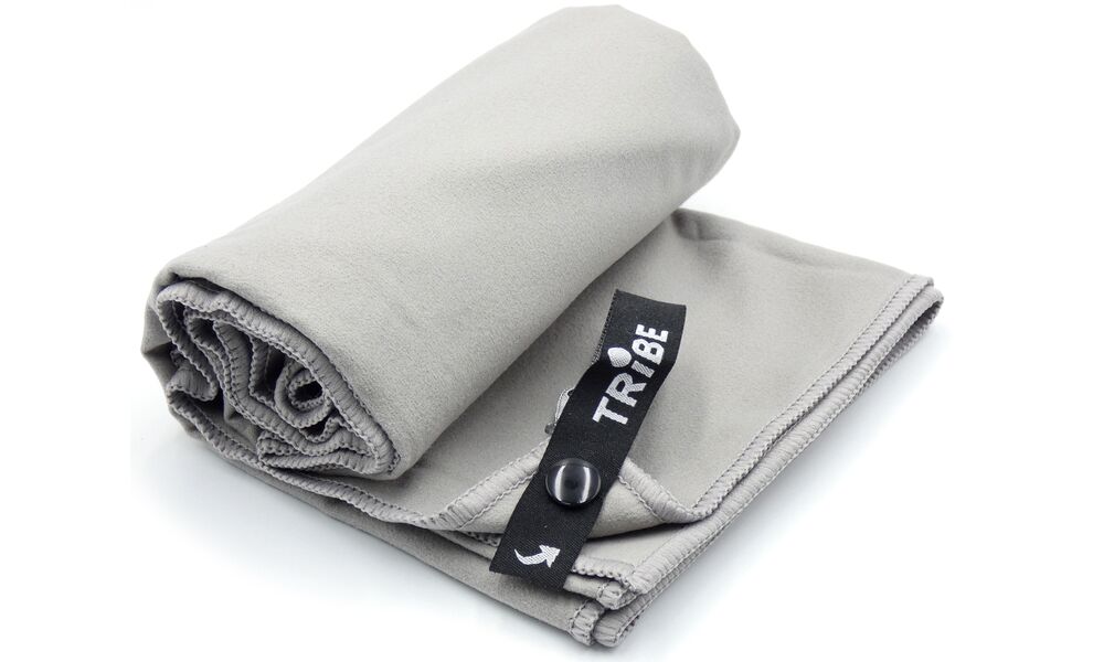 Швидкосохнучий рушник з мікрофібри з чохлом Tribe Pocket Towel - XL (Grey), 150x75 см, Тип розміру: XL, Колір: Grey, зображення 2