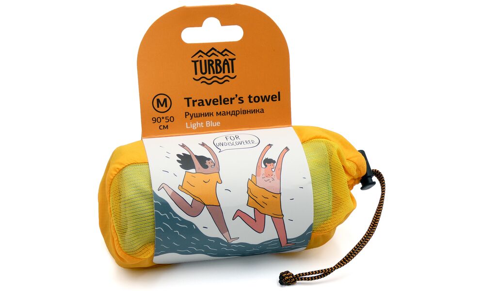 Компактний рушник з мікрофібри з чохлом Turbat Lagoon - M (Light Blue), 90x50 см, Тип розміру: M, Колір: Light Blue, зображення 2