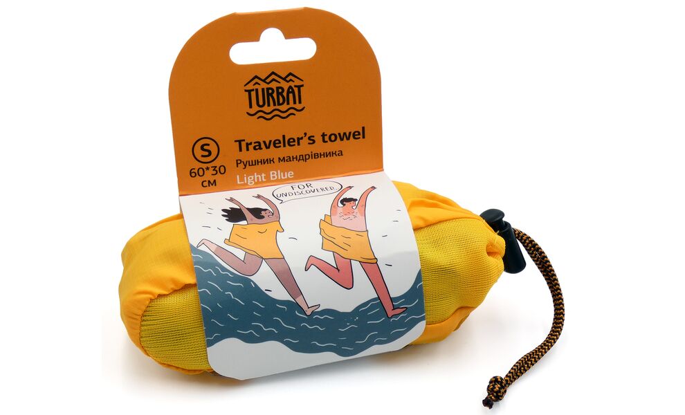 Компактний рушник з мікрофібри з чохлом Turbat Lagoon - S (Light Blue), 60х30 см, Тип розміру: S, Колір: Light Blue, зображення 2