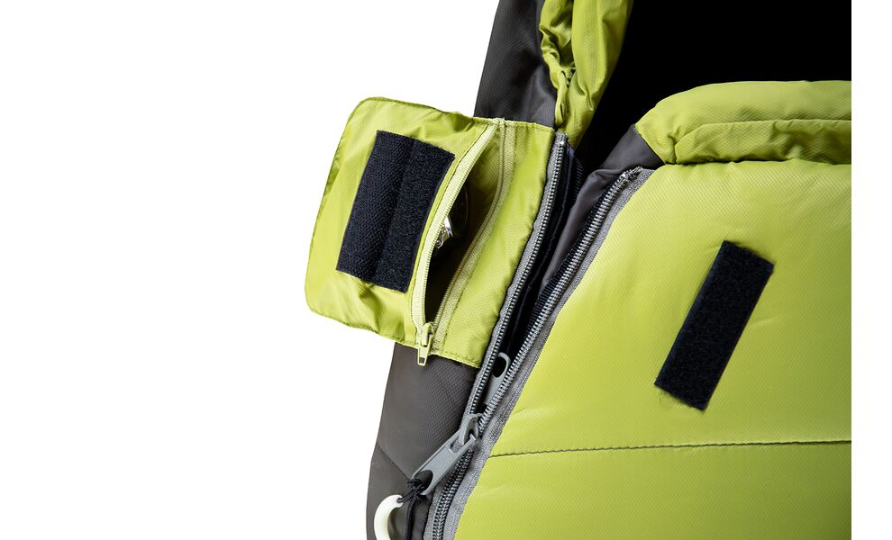 Демісезонний туристичний спальник Tramp Fjord - Long (Green) до -5°C: з капюшоном, Максимальний зріст користувача: 195, Колір: Green/Grey, Сторона застібки: ліва, зображення 6