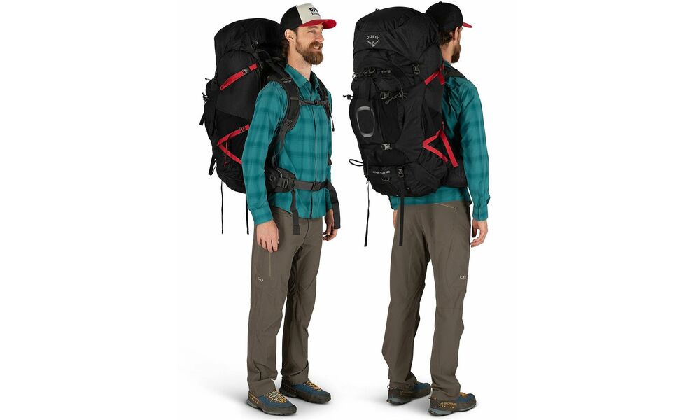Рюкзак Osprey Aether Plus 100 - S/M (Black), Об'єм: 98, Колір виробника: Black, Тип розміру спинки: S/M, зображення 4