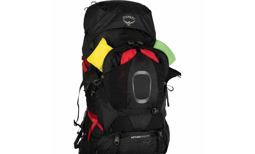 Рюкзак Osprey Aether Plus 100 - S/M (Black), Об'єм: 98, Колір виробника: Black, Тип розміру спинки: S/M, зображення 5