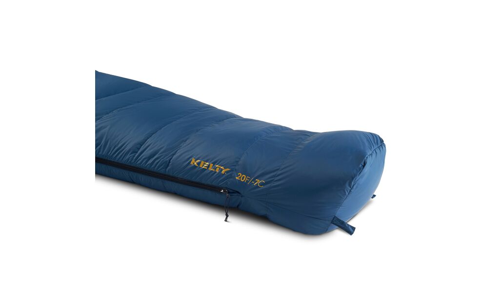 Зимовий пуховий спальник Kelty Cosmic Down 20 Regular до -7°C: з капюшоном, Максимальний зріст користувача: 183, Колір: Dark Blue/Pageant Blue/Olive Oil, Сторона застібки: права, зображення 11
