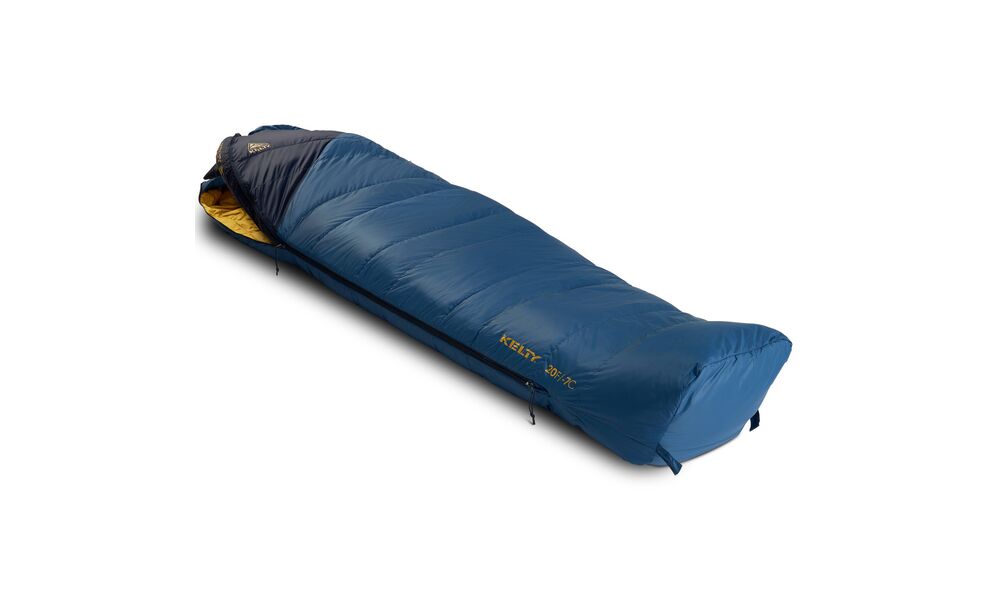 Зимовий пуховий спальник Kelty Cosmic Down 20 Regular до -7°C: з капюшоном, Максимальний зріст користувача: 183, Колір: Dark Blue/Pageant Blue/Olive Oil, Сторона застібки: права, зображення 5