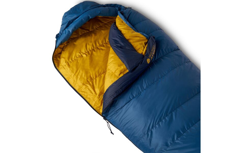 Зимовий пуховий спальник Kelty Cosmic Down 20 Regular до -7°C: з капюшоном, Максимальний зріст користувача: 183, Колір: Dark Blue/Pageant Blue/Olive Oil, Сторона застібки: права, зображення 10