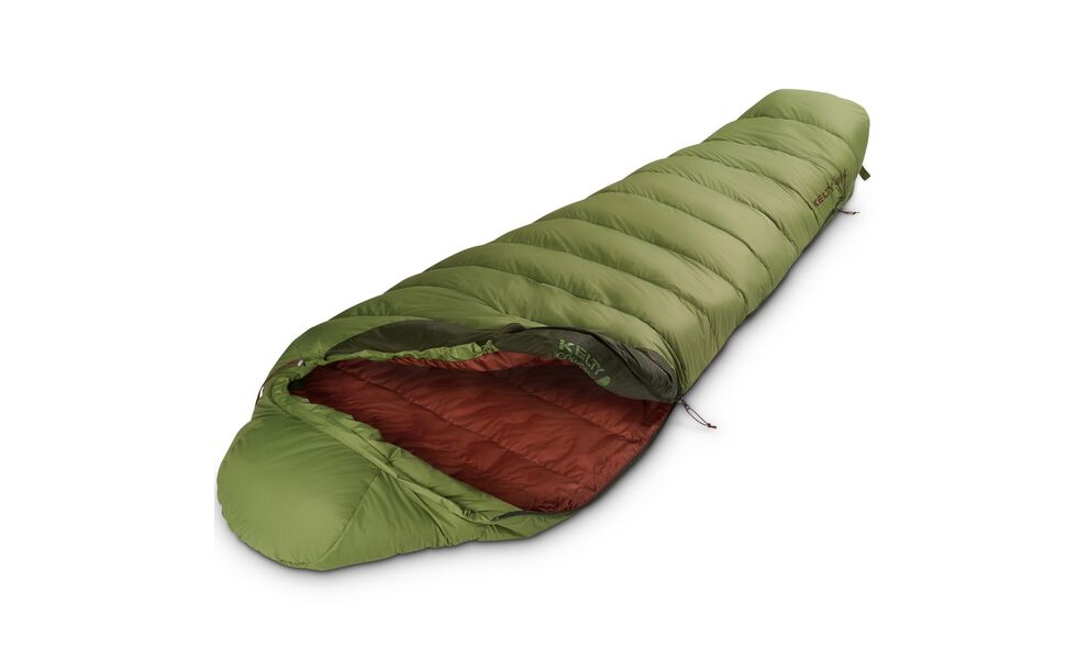 Демісезонний пуховий спальник Kelty Cosmic Down 40 Regular до +4°C: з капюшоном, Максимальний зріст користувача: 183, Колір: Dill-Duffel Bag/Cherry Mahogany, Сторона застібки: права, зображення 4