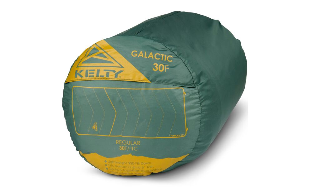 Демісезонний пуховий спальник-ковдра Kelty Galactic 30 (Duck Green/Olive Oil) до -1°C, Максимальний зріст користувача: 183, Колір: Duck Green/Olive Oil, Сторона застібки: права, зображення 5