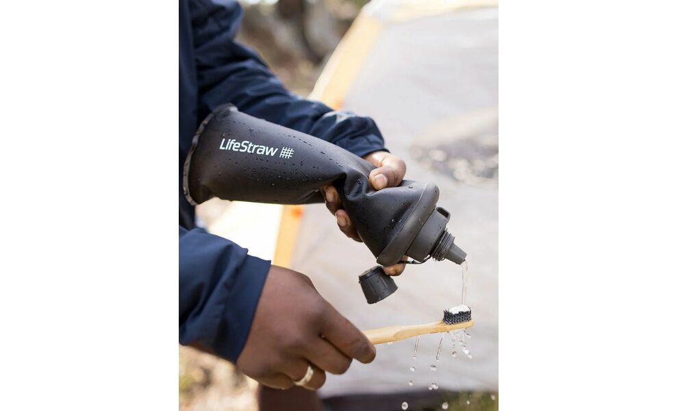 М'яка пляшка з фільтром для води LifeStraw Peak Squeeze (Dark Mountain Grey) на 1 л, Об'єм резервуару: 1000, Колір резервуару: Dark Mountain Grey, зображення 8