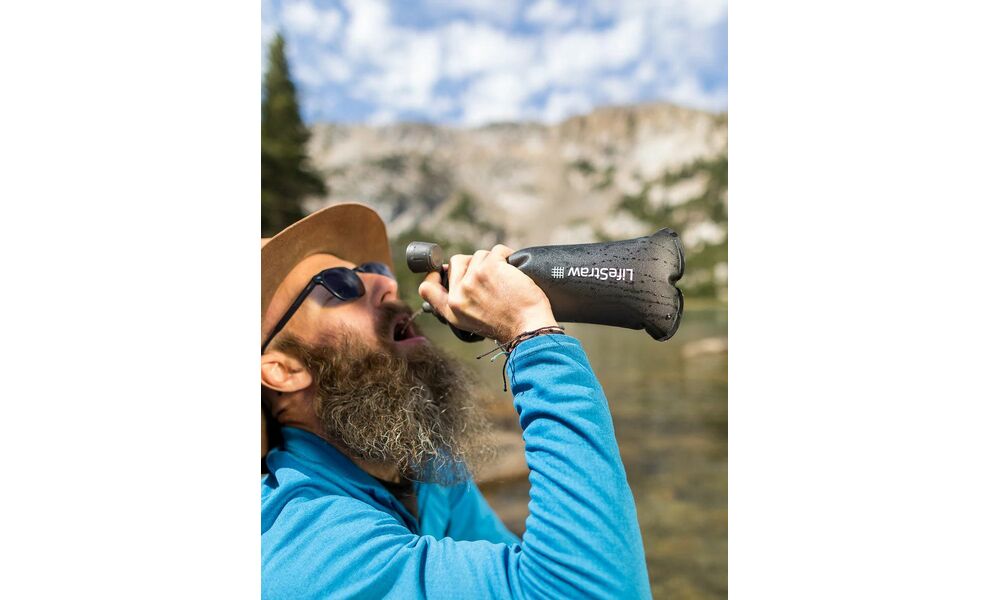 М'яка пляшка з фільтром для води LifeStraw Peak Squeeze (Dark Mountain Grey) на 1 л, Об'єм резервуару: 1000, Колір резервуару: Dark Mountain Grey, зображення 9