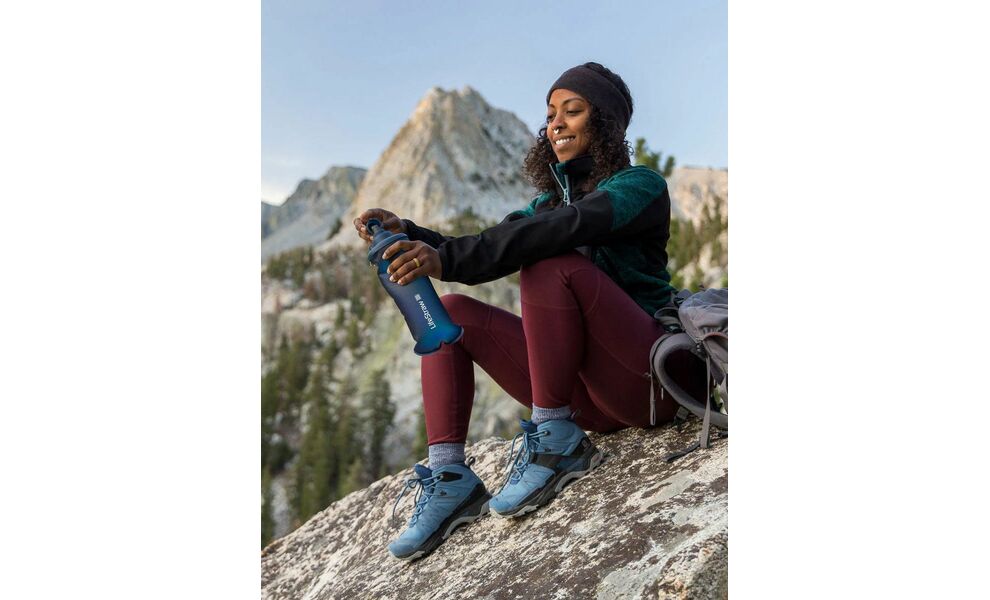 М'яка пляшка з фільтром для води LifeStraw Peak Squeeze (Dark Mountain Grey) на 1 л, Об'єм резервуару: 1000, Колір резервуару: Dark Mountain Grey, зображення 13