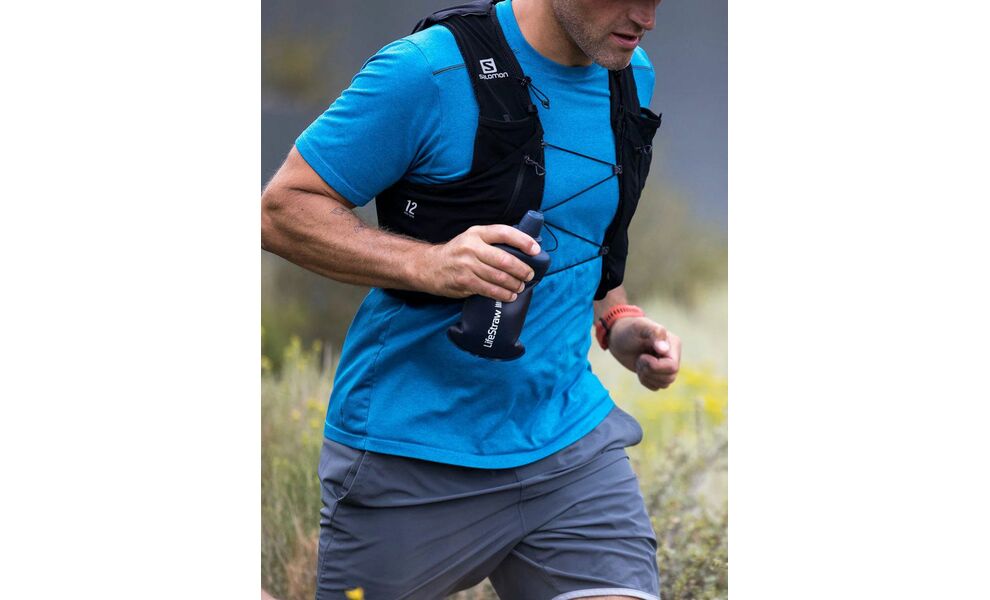 М'яка пляшка з фільтром для води LifeStraw Peak Squeeze (Dark Mountain Grey) на 650 мл, Об'єм резервуару: 650, Колір резервуару: Dark Mountain Grey, зображення 8