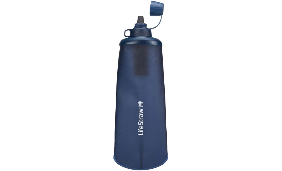 М'яка пляшка з фільтром для води LifeStraw Peak Squeeze (Dark Mountain Grey) на 1 л, Об'єм резервуару: 1000, Колір резервуару: Dark Mountain Grey, зображення 2