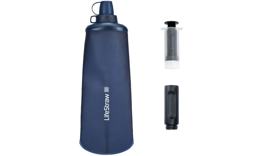 М'яка пляшка з фільтром для води LifeStraw Peak Squeeze (Dark Mountain Grey) на 1 л, Об'єм резервуару: 1000, Колір резервуару: Dark Mountain Grey, зображення 5