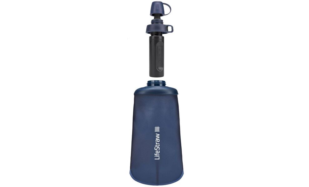 М'яка пляшка з фільтром для води LifeStraw Peak Squeeze (Dark Mountain Grey) на 650 мл, Об'єм резервуару: 650, Колір резервуару: Dark Mountain Grey, зображення 3