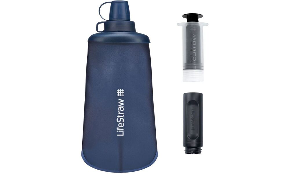 М'яка пляшка з фільтром для води LifeStraw Peak Squeeze (Dark Mountain Grey) на 650 мл, Об'єм резервуару: 650, Колір резервуару: Dark Mountain Grey, зображення 5