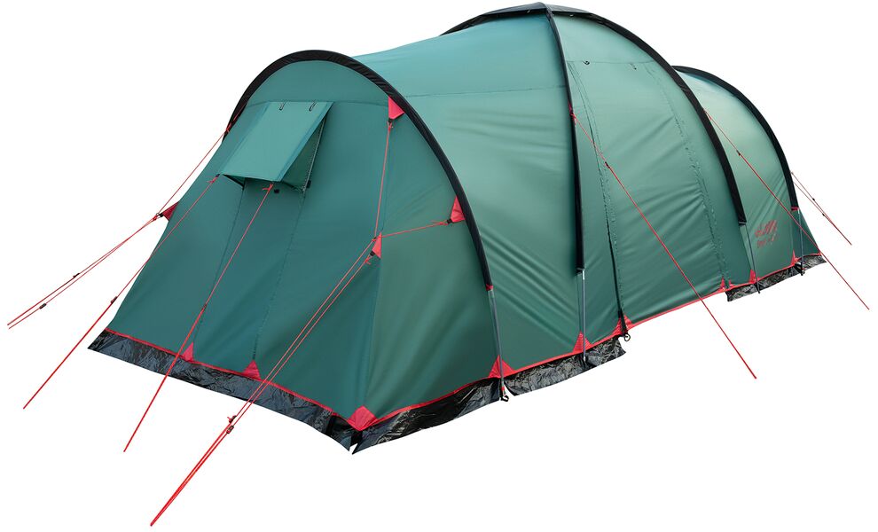 6-місний кемпінговий намет Tramp Brest 6 V2: на 2 спальні, Кількість місць: 6, Колір: Storm Green/Red, зображення 5