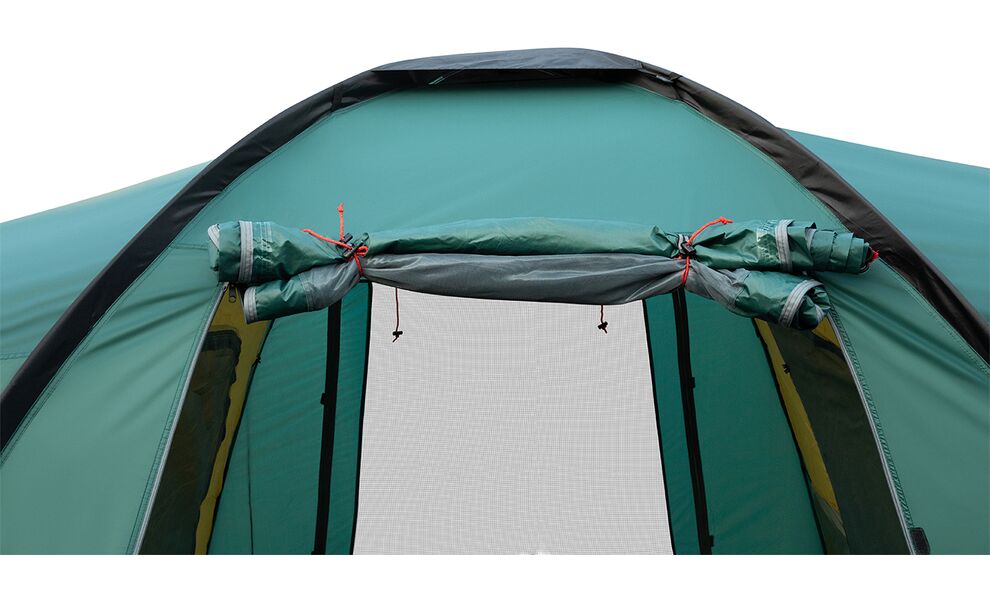 9-місний кемпінговий намет Tramp Brest 9 V2: на 3 спальні, Кількість місць: 9, Колір: Storm Green/Red, зображення 15