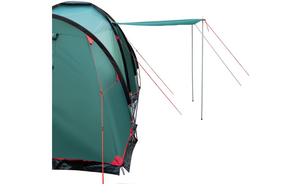 9-місний кемпінговий намет Tramp Brest 9 V2: на 3 спальні, Кількість місць: 9, Колір: Storm Green/Red, зображення 16