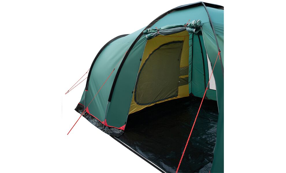 9-місний кемпінговий намет Tramp Brest 9 V2: на 3 спальні, Кількість місць: 9, Колір: Storm Green/Red, зображення 17
