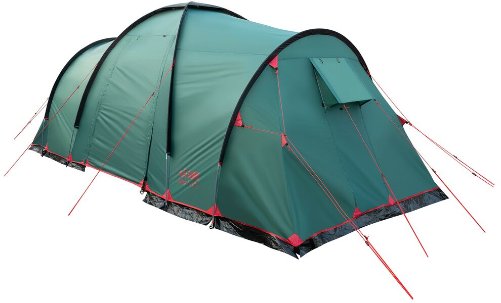 6-місний кемпінговий намет Tramp Brest 6 V2: на 2 спальні, Кількість місць: 6, Колір: Storm Green/Red, зображення 10