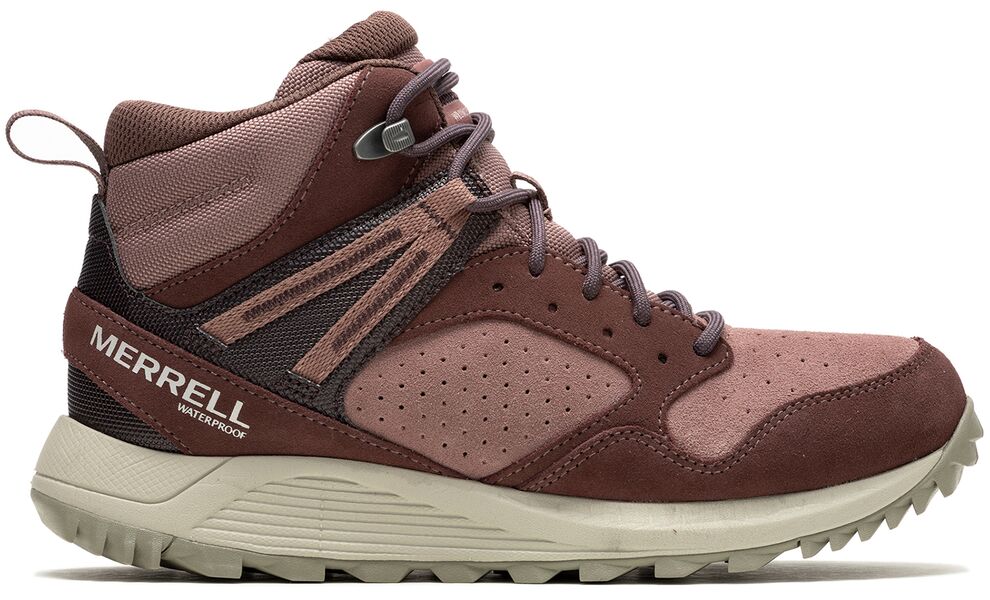 Трекінгові черевики жіночі Merrell Wildwood MID LTR WP (Marron/Burlwood), Колір виробника: Marron/Burlwood, Тип колодки: середня, Розмір виробника: US 7,5 (EU 38), зображення 2