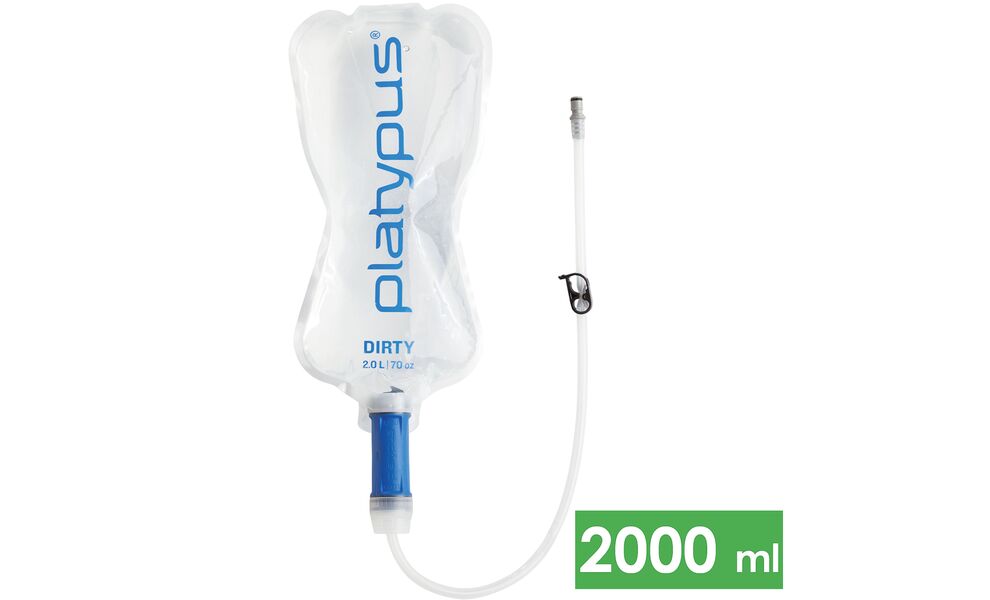 М'яка пляшка з фільтром для води та шлангом Platypus Quickdraw Filter System на 2 л, Об'єм резервуару: 2000
