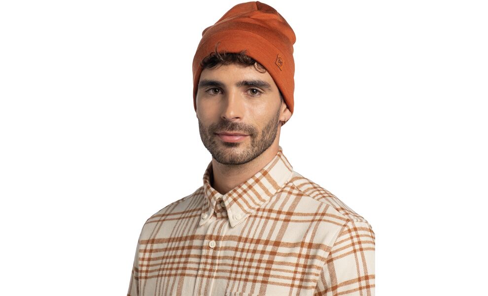 Шапка BUFF® Merino Heavyweight (Solid Cinnamon), Колір: Solid Cinnamon, зображення 3