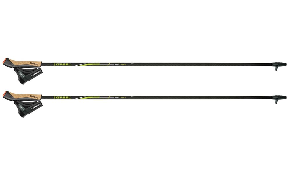 Палиці для скандинавської ходьби Gabel FX-75 Snake Carbon Dual Spike, 125 см, Тип розміру: 125, Колір виробника: Black/Yellow, зображення 2