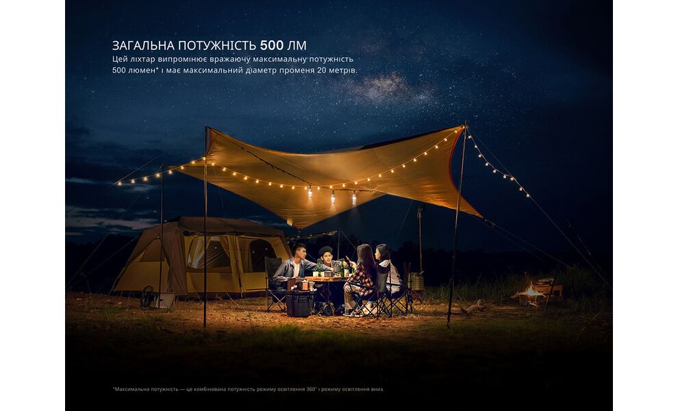 Кемпінговий ліхтар акумуляторний Fenix CL22R (Polar Night): червоне світло, RGB-світло, USB Type-C, Колір корпусу: Polar Night, зображення 6