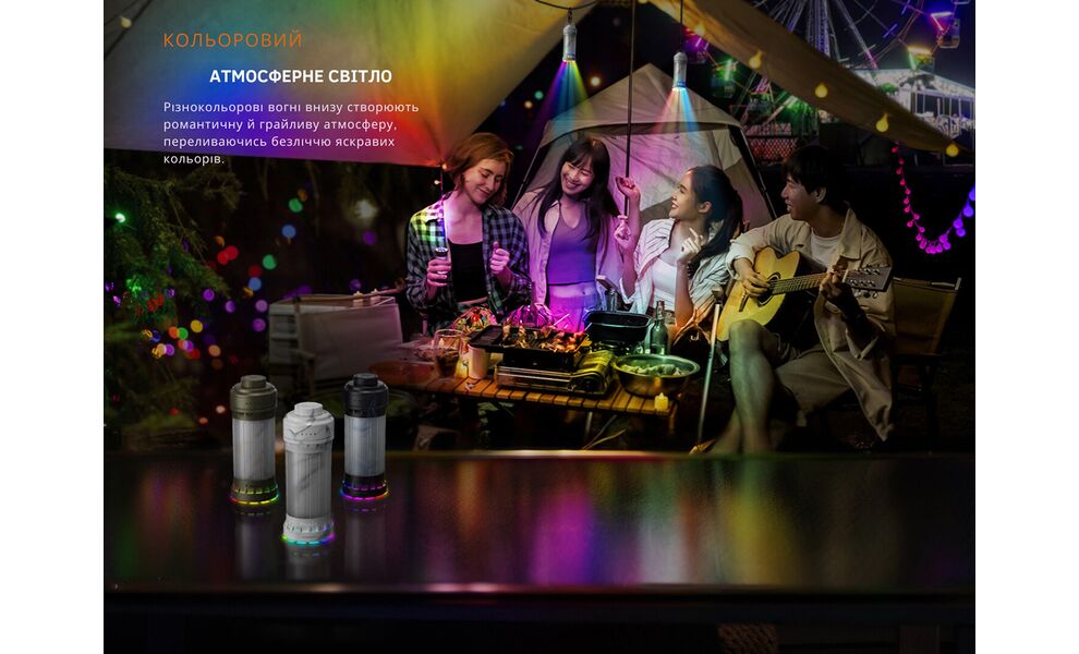 Кемпінговий ліхтар акумуляторний Fenix CL22R (Polar Night): червоне світло, RGB-світло, USB Type-C, Колір корпусу: Polar Night, зображення 7