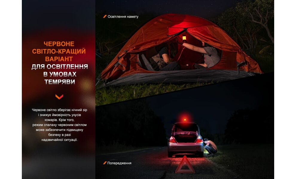 Кемпінговий ліхтар з акумулятором та функцією павербанк Fenix CL26R Pro (Olive): червоне світло, USB Type-C, Колір корпусу: Olive, зображення 10