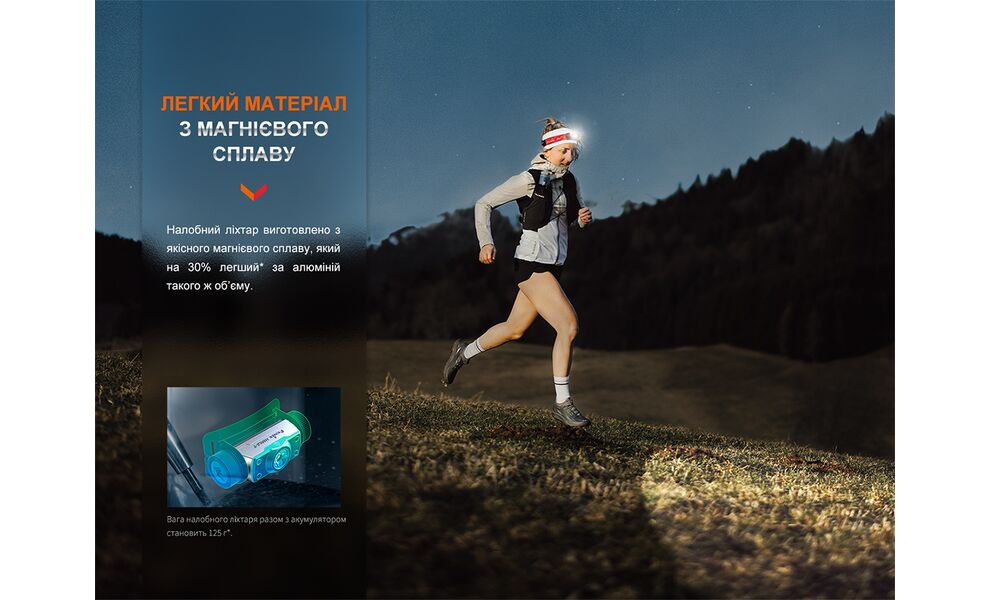 Налобний ліхтар з акумулятором Fenix HM62-T V2.0 (Magma) з червоним світлом, USB Type-C, Колір корпусу: Magma, зображення 8