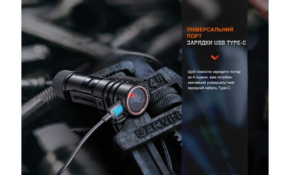 Налобний ліхтар з акумулятором Fenix HM71R: USB Type-C, зображення 16