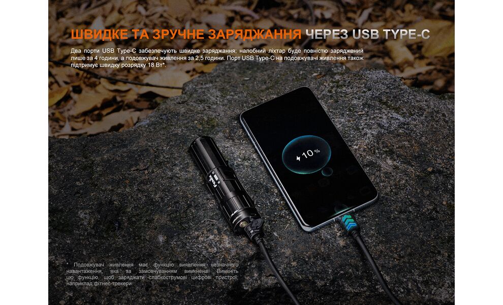 Налобний ліхтар з акумулятором та функцією павербанк Fenix HM75R з червоним світлом, USB Type-C, зображення 18