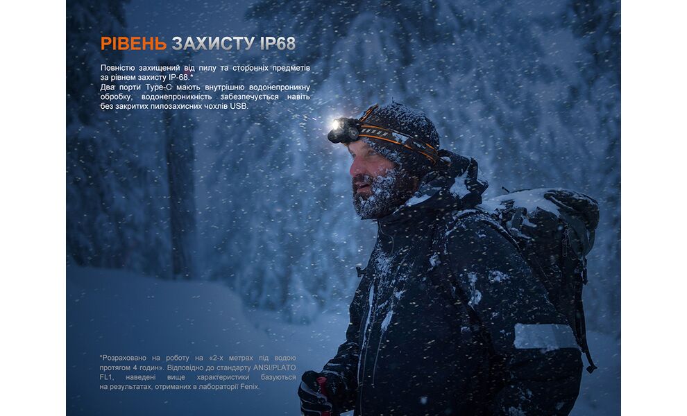 Налобний ліхтар з акумулятором та функцією павербанк Fenix HM75R з червоним світлом, USB Type-C, зображення 21