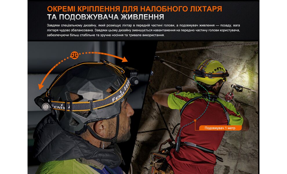 Налобний ліхтар з акумулятором та функцією павербанк Fenix HM75R з червоним світлом, USB Type-C, зображення 11