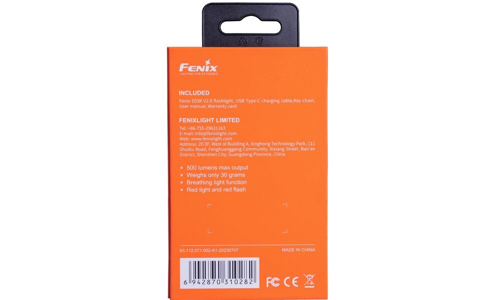 Ліхтар-брелок Fenix E03R V2.0 (Blue), Колір: Blue, зображення 4