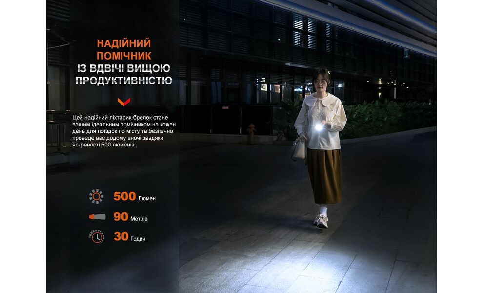 Ліхтар-брелок Fenix E03R V2.0 (Grey), Колір: Grey, зображення 10