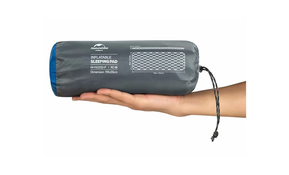 Надувний каремат Naturehike NH19Z032-P (Blue), Товщина: 6,5, Тип розміру: Single, Колір виробника: Blue, зображення 5