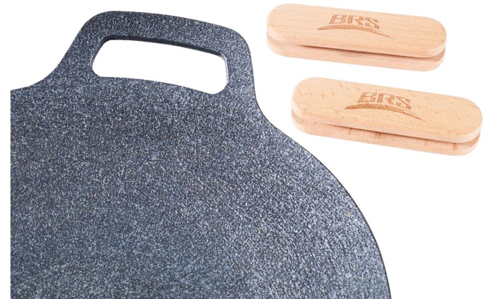 Туристична сковорода-садж з антипригарним покриттям BRS P27 Ø34  см, нержавіюча сталь, Діаметр: 34, зображення 4