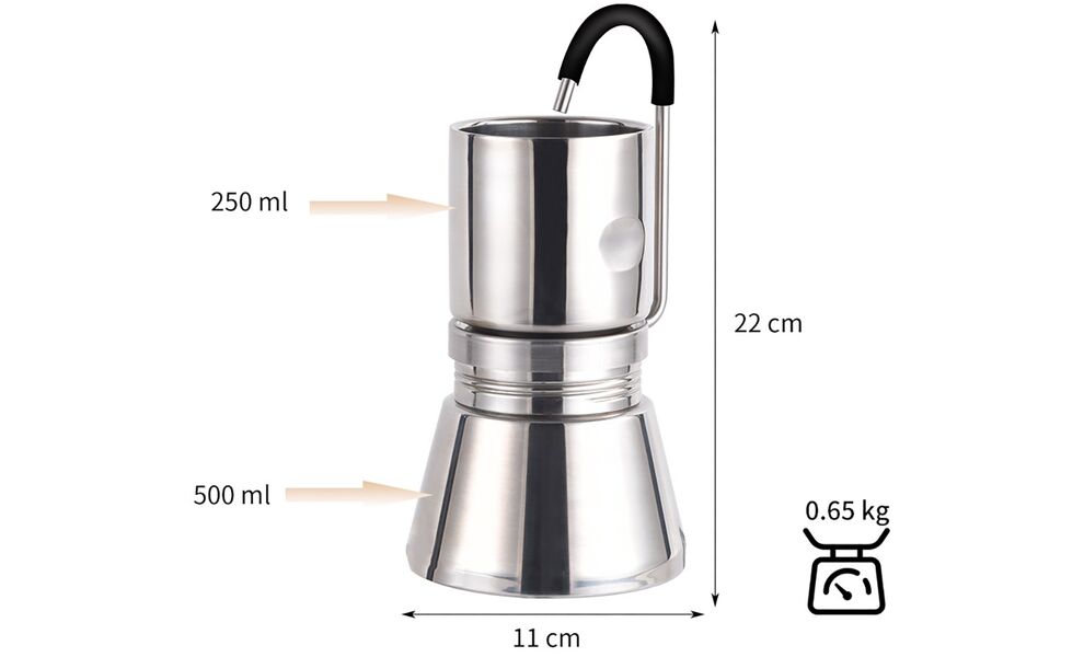 Туристична кавоварка для пальника BRS-TC05, 250+500 мл, Об'єм: 0,25, зображення 2