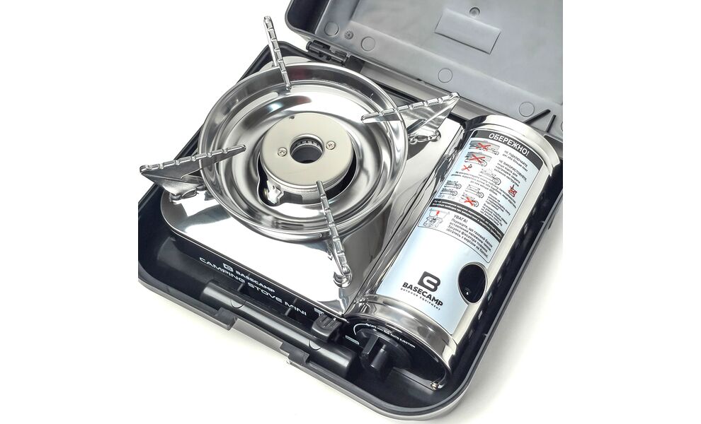 Туристична газова міні-плитка BaseCamp Camping Stove Mini для цангових балонів, зображення 2