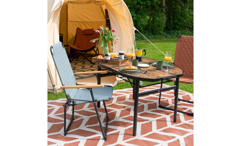 Розкладний стіл з поличкою Bo-Camp Woodbine Oval - 100x70x70 см, зображення 10