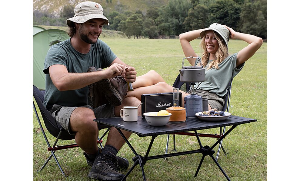 Розкладний стіл з алюмінію Naturehike CNH22JU037 - 75,5x55,5x34,5 см, Колір: Black, зображення 9