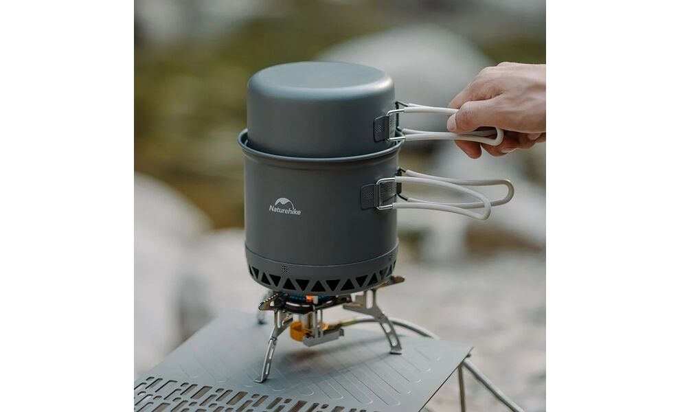 Похідний набір посуду з теплообмінником Naturehike CNK2300CJ0002 на 1,8 л: каструля, миска, Тип комплекту: 1,8 л, зображення 7