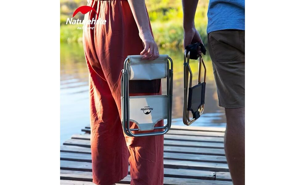 Компактний розкладний стілець на природу Naturehike NH18M001-Z (Black), Колір виробника: Black, зображення 8