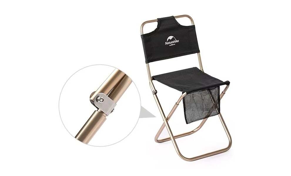 Компактний розкладний стілець на природу Naturehike NH18M001-Z (Black), Колір виробника: Black, зображення 3