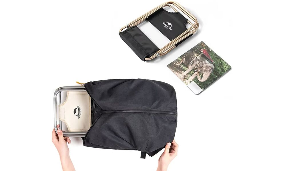 Компактний розкладний стілець на природу Naturehike NH18M001-Z (Black), Колір виробника: Black, зображення 5