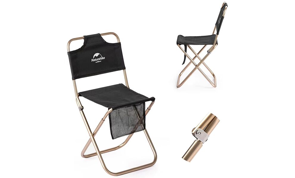 Компактний розкладний стілець на природу Naturehike NH18M001-Z (Black), Колір виробника: Black, зображення 2